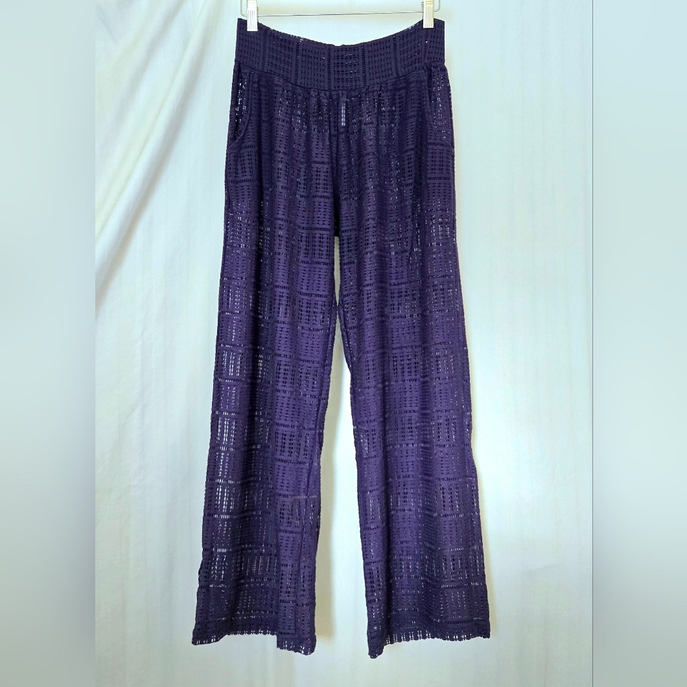 ( Anne Cole Signature ) Sexy Crochet Swimsuit Cover Up Beach Pants with Pockets